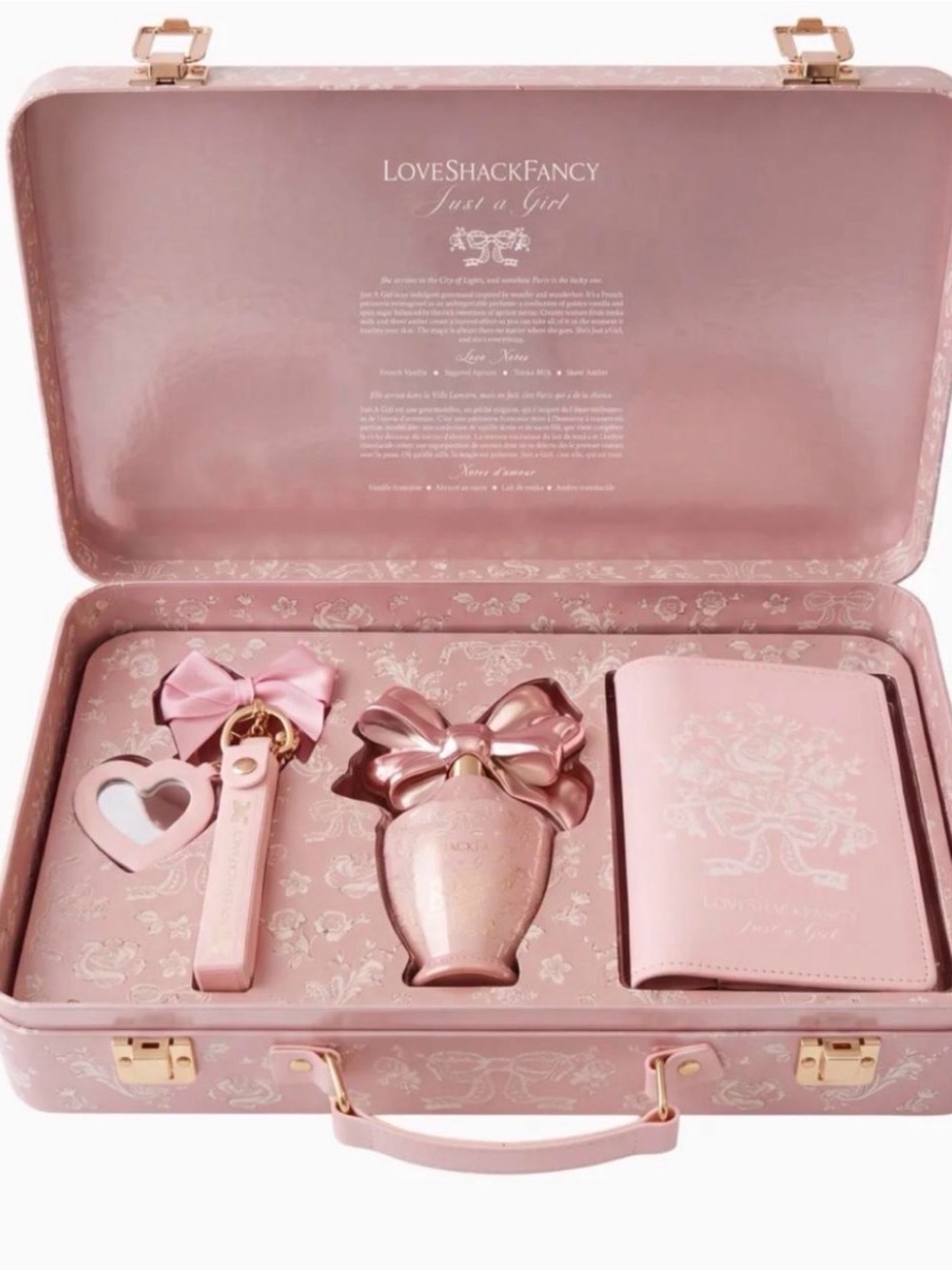 LoveShackFancy Pink Gift Set with Gold Accents